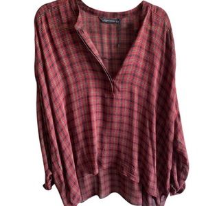 Zara red plaid swing blouse - size Small